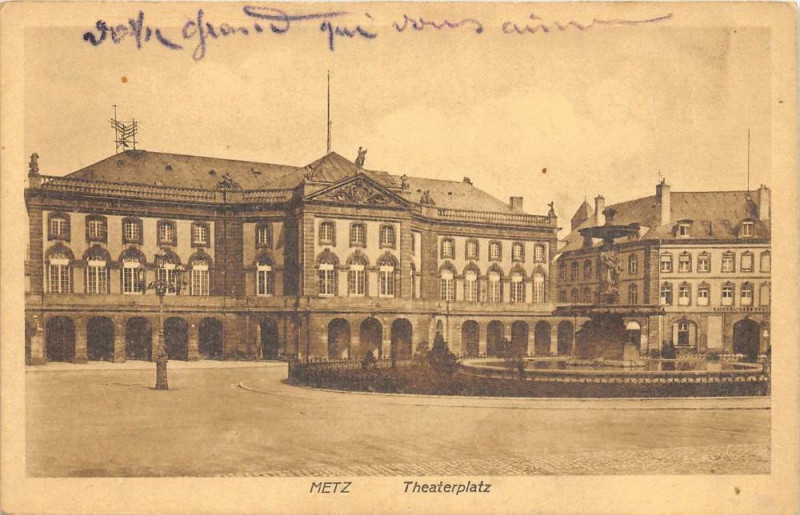 Carte postale ancienne Metz Theaterplatz à Metz