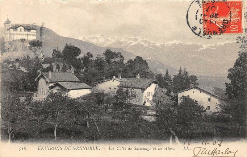 Carte postale ancienne Environs Grenoble Les Cotes De Sassenage à Grenoble