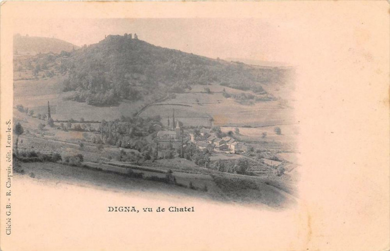 Carte postale ancienne Digna Vu De Chatel (dos non divisé) à Digna