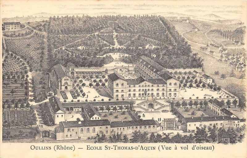 Carte postale ancienne Oullins Ecole St Thomas à Oullins