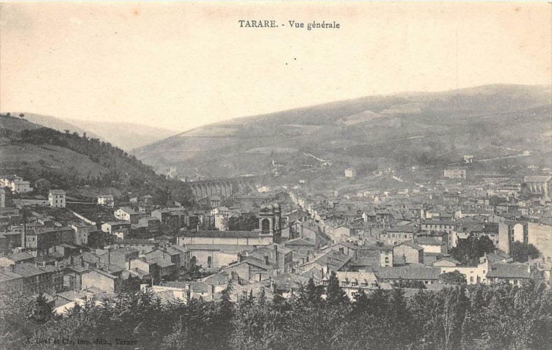 Carte postale ancienne Tarare Vue Generale (dos non divisé) à Tarare