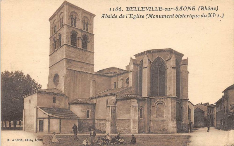 Carte postale ancienne Belleville Sur Saone Abside De L'Eglise