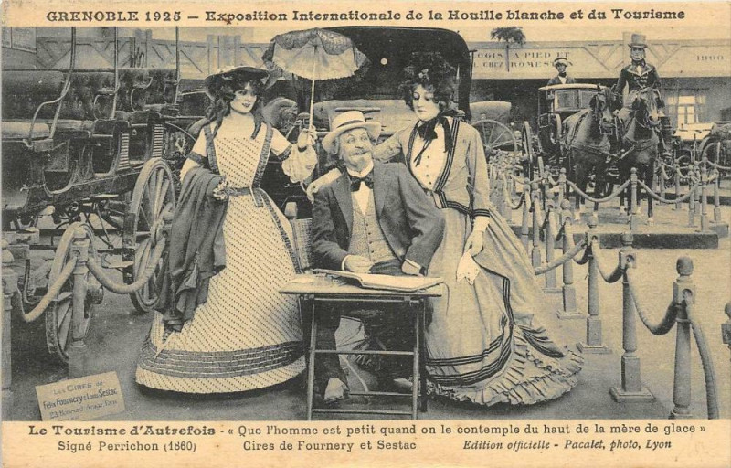 Carte postale ancienne Grenoble Exposition Internationale Houille Le Tourisme D'Autrefois à Grenoble