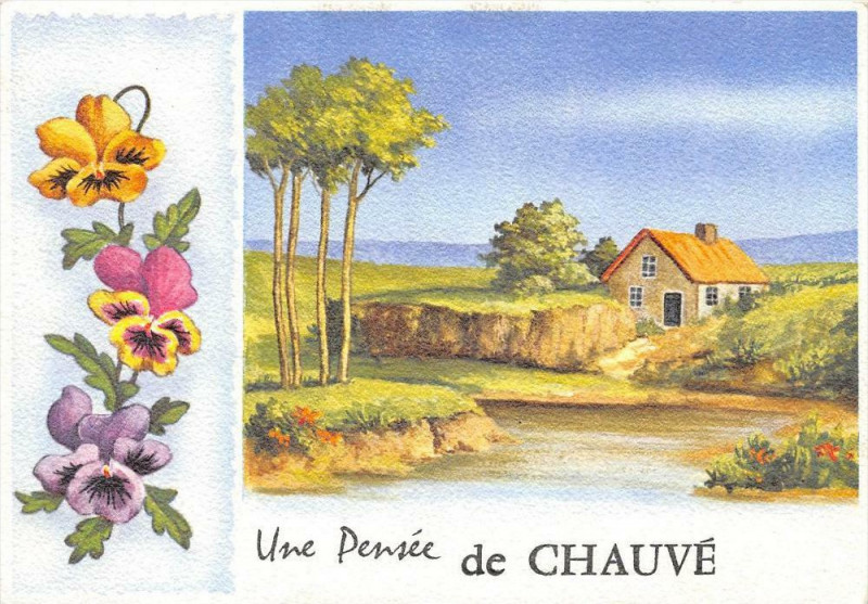 Carte postale ancienne Une Pensee De Chauve (rare à Chauvé