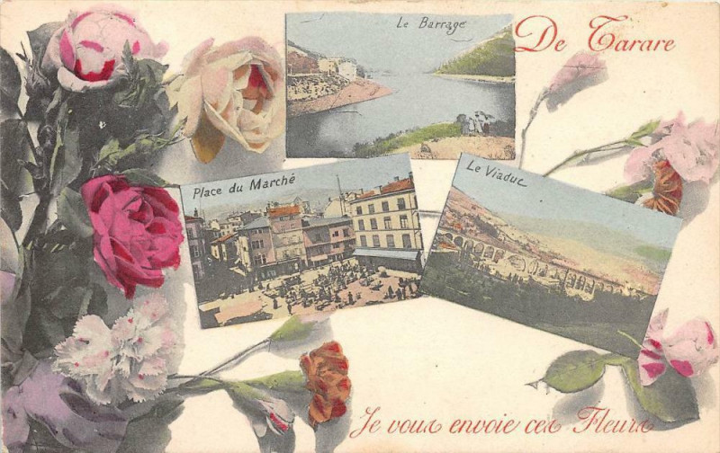 Carte postale ancienne Tarare Je Vous Envoie Ces Fleurs à Tarare