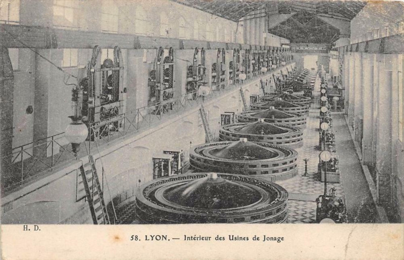 Carte postale ancienne Lyon Usine De Jonage Interieur Des Usines à Lyon