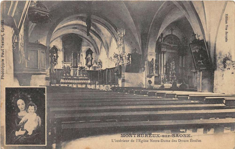 Carte postale ancienne Monthureux Sur Saone L'Interieur De L'Eglise Notre Dame Des Douze Etoiles