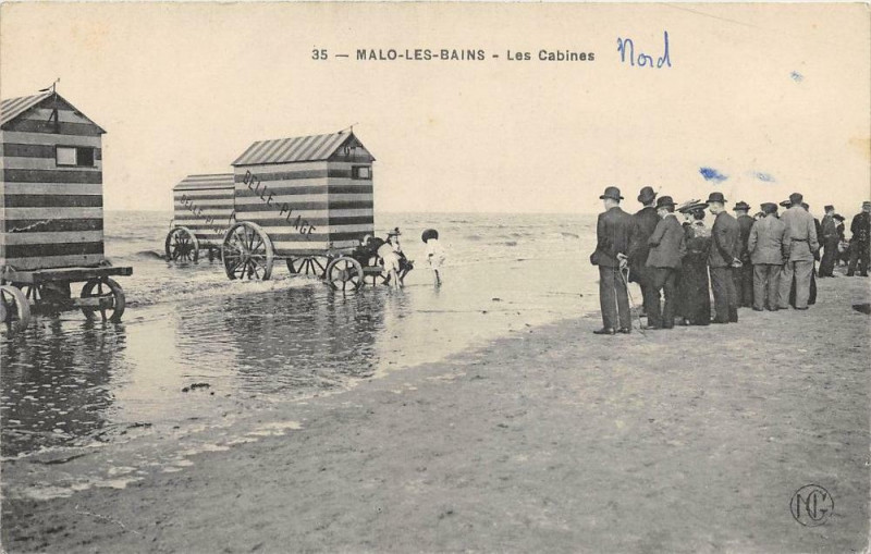 Carte postale ancienne Malo Les Bains Les Cabines