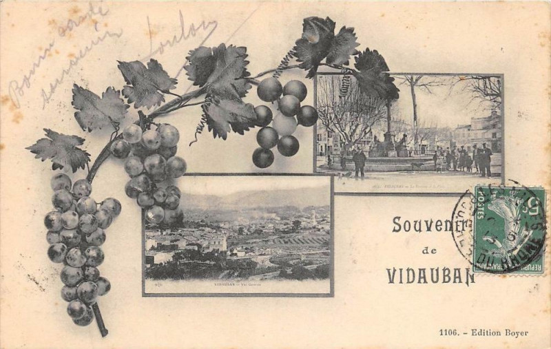 Carte postale ancienne Souvenir De Vidauban à Vidauban