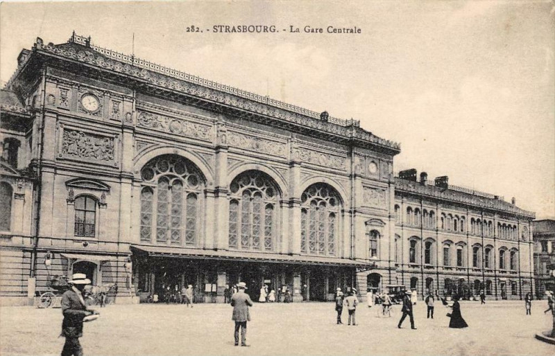 Carte postale ancienne Strasbourg La Gare Centrale à Strasbourg
