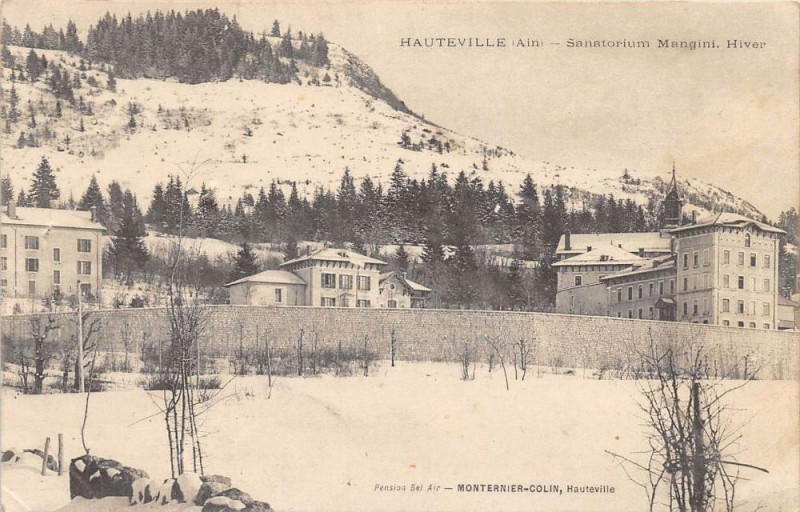 Carte postale ancienne Hauteville Sanatorium Mangini Hiver