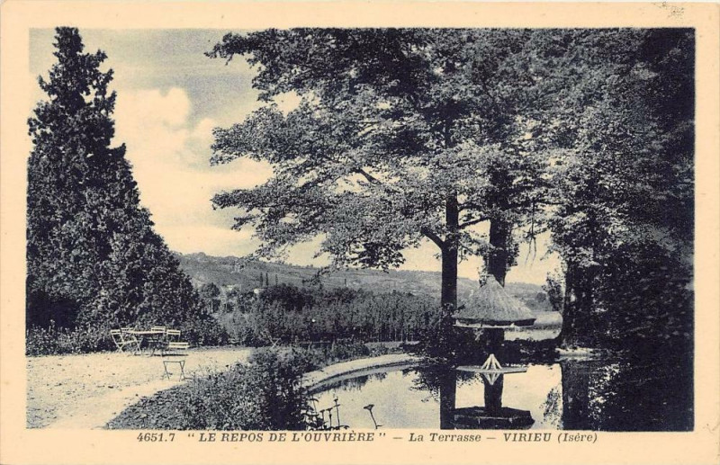 Carte postale ancienne Virieu Le Repos De L´OUVRIERE La Terrasse Virieu à La Terrasse