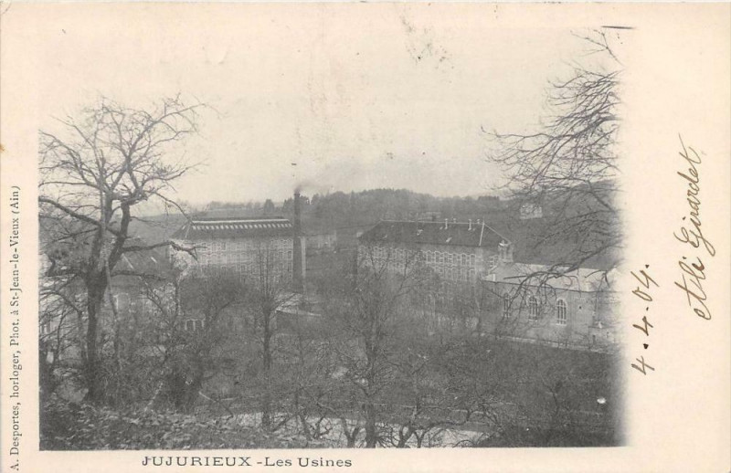 Carte postale ancienne Jujurieux Les Usines (dos non divisé) à Jujurieux