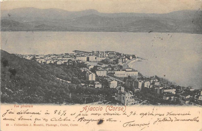 Carte postale ancienne 20 Ajaccio Vue Generale (dos non divisé) à Ajaccio