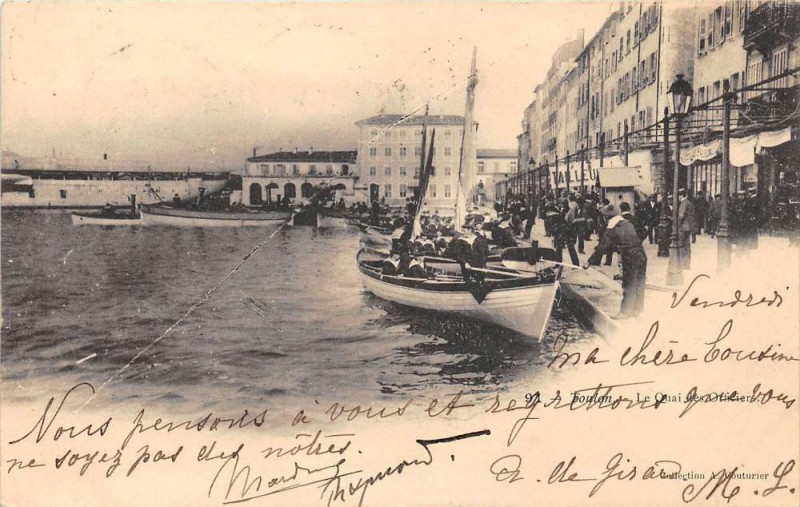 Carte postale ancienne Toulon Le Quai Des Officiers à Toulon