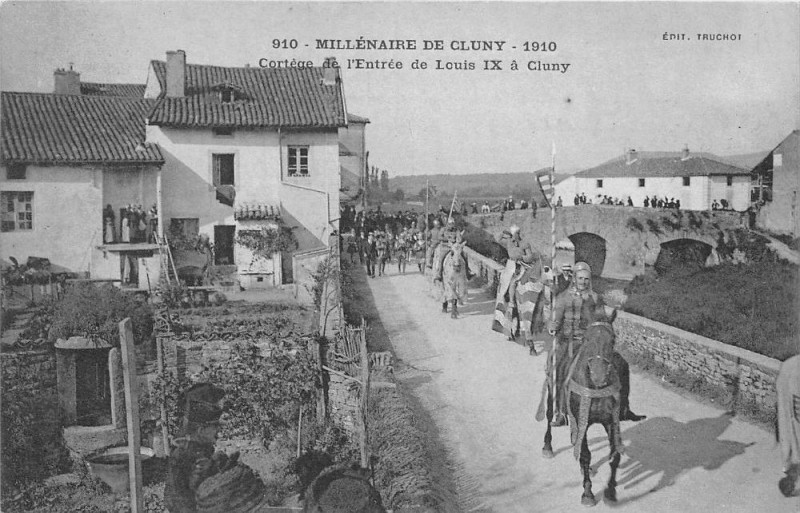 Carte postale ancienne Millenaire De Cluny Cortege De L'Entree De Louis Ix A Cluny à Cluny