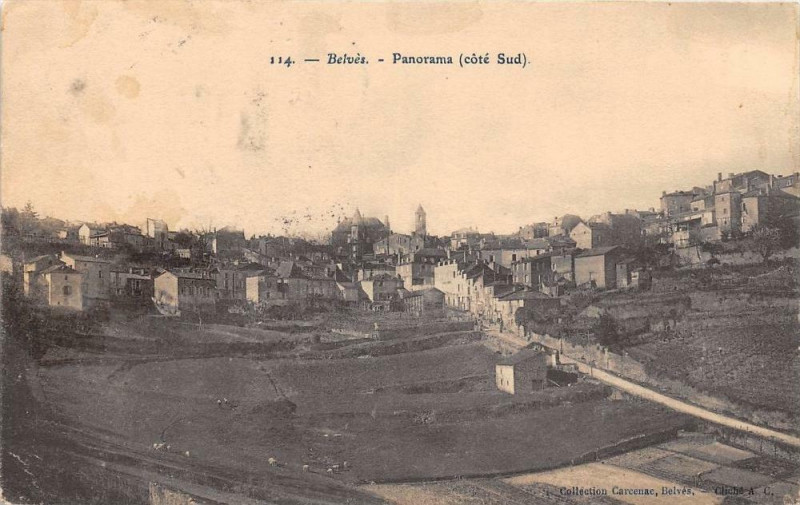 Carte postale ancienne Belves Panorama Cote Sud