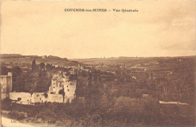 Carte postale ancienne Couches Les Mines Vue Generale à Couches