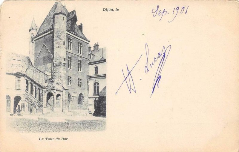 Carte postale ancienne Dijon La Tour De Bar(Dos non divisé) à Dijon