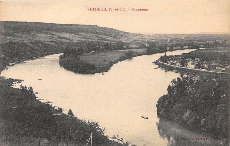 Carte postale ancienne Vetheuil Panorama à Vétheuil