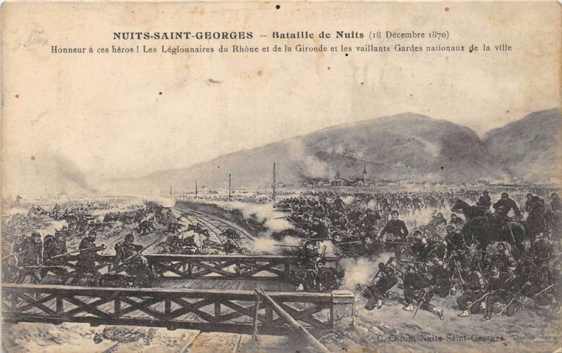 Carte postale ancienne Nuits Saint Georges Bataille De Nuits à Nuits-Saint-Georges