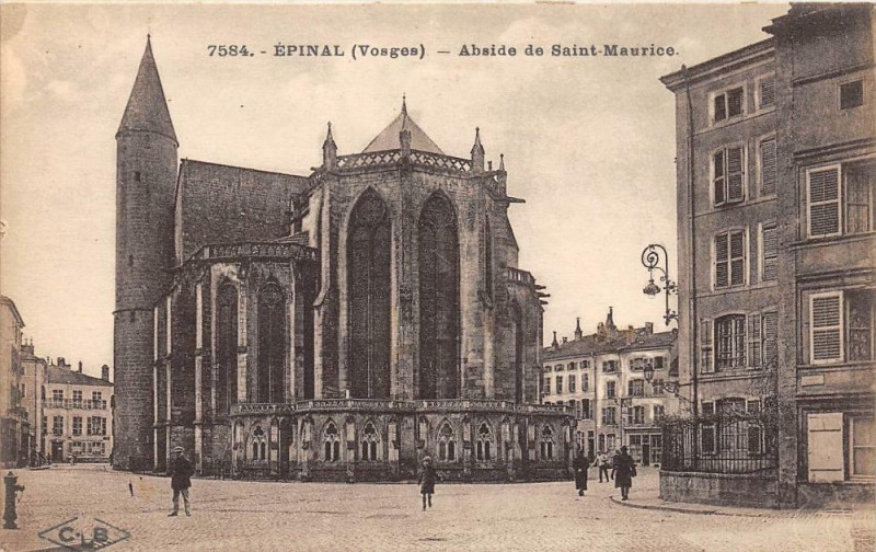 Carte postale ancienne Epinal Abside De Saint-Maurice à Épinal