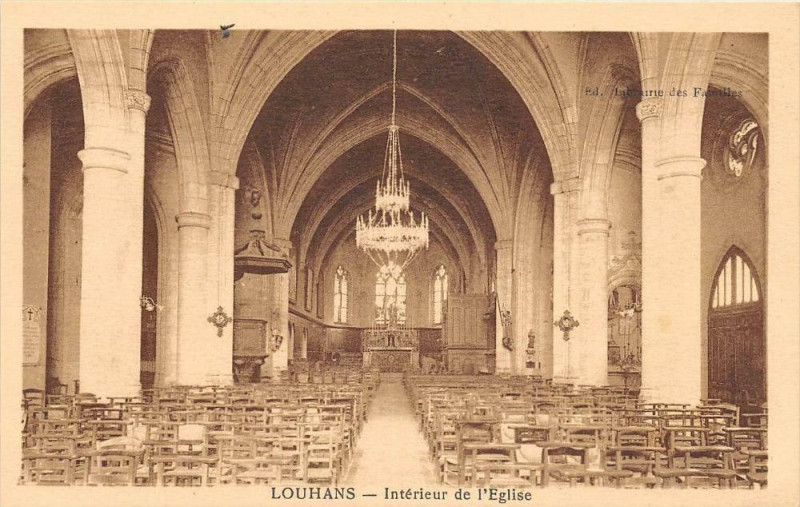 Carte postale ancienne Louhans Interieur De L'Eglise à Louhans