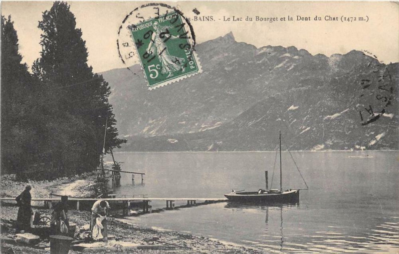 Carte postale ancienne Aix Les Bains Lac Du Bourget à Aix-les-Bains