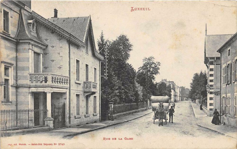 Carte postale ancienne Luxueil Rue De La Gare (dos non divisé)