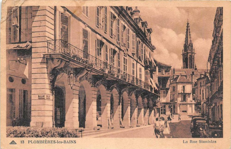 Carte postale ancienne Plombieres Les Bains La Rue Stanislas