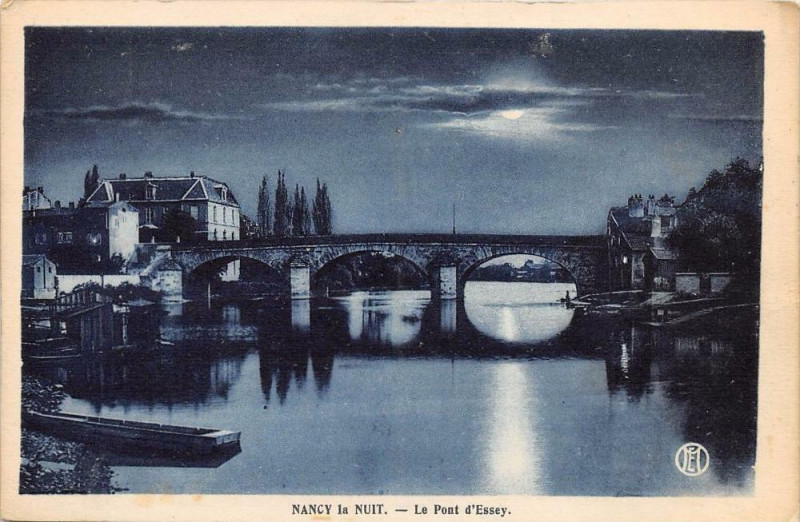 Carte postale ancienne Nancy La Nuit Le Pont Essey à Nancy