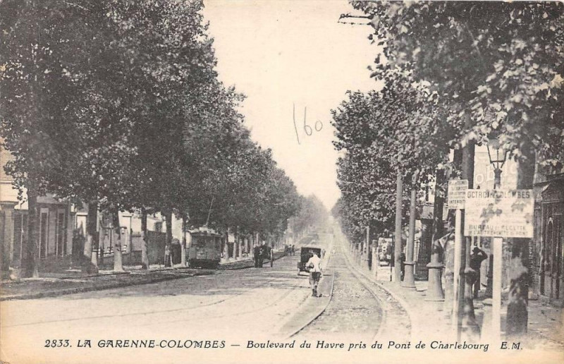 Carte postale ancienne La Garenne Colombes Bd Du Havre Pris Du Pont De Charlebourg à Colombes