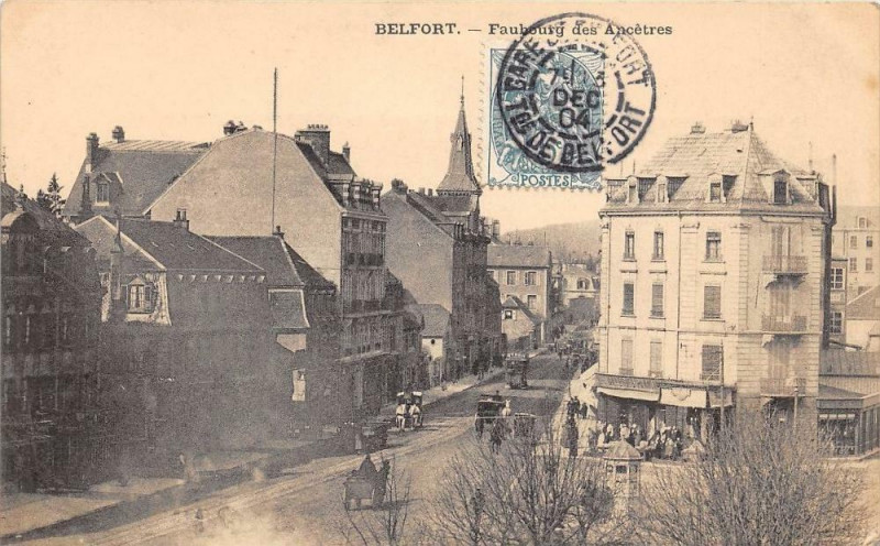 Carte postale ancienne Belfort Faubourg Des Ancetres à Belfort