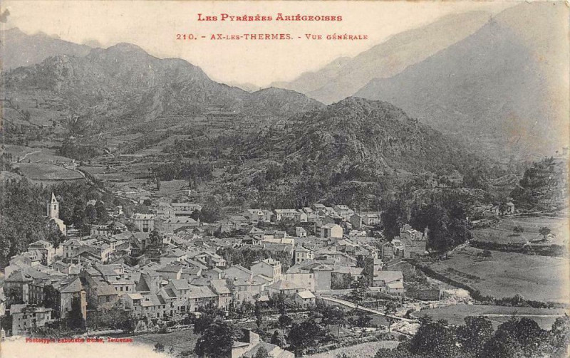 Carte postale ancienne Ax Les Thermes Vue Generale à Ax-les-Thermes