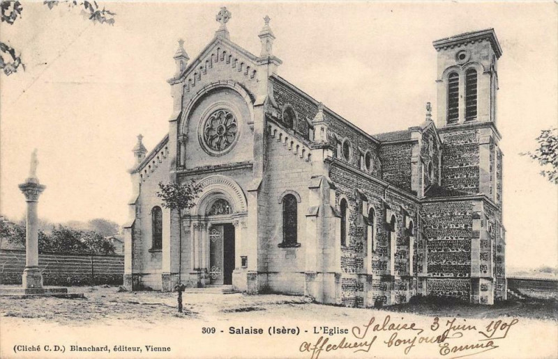 Carte postale ancienne Salaise L'Eglise