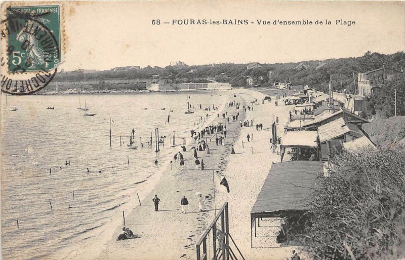 Carte postale ancienne Fouras Les Bains Vue D'Ensemble De La Plage à Fouras