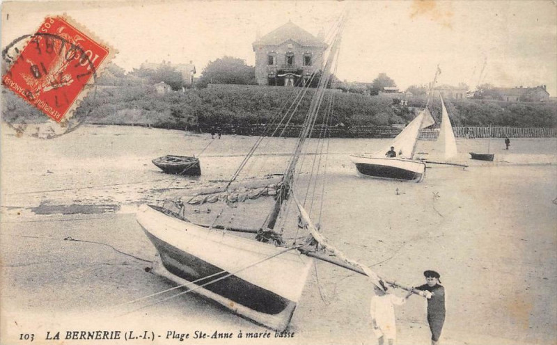 Carte postale ancienne La Bernerie Plage Sainte-Anne A Maree Haute