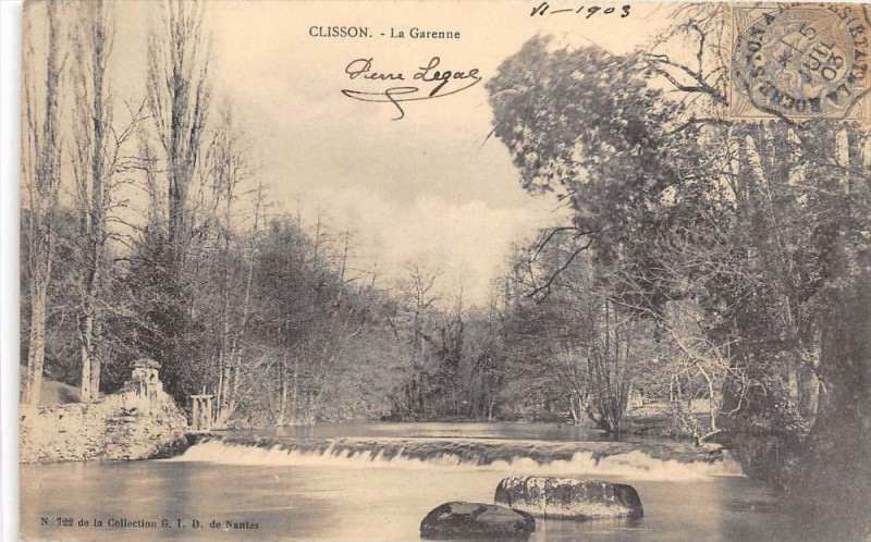 Carte postale ancienne Clisson La Garenne  (dos non divisé) à Clisson