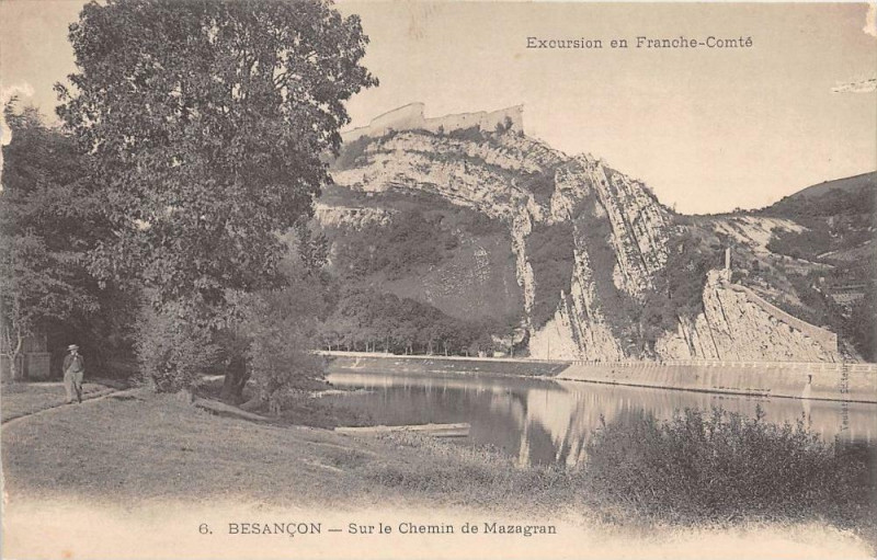 Carte postale ancienne Besancon Sur Le Chemin De Mazagran à Besançon