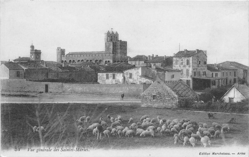 Carte postale ancienne Vue Generale Des Saintes Maries