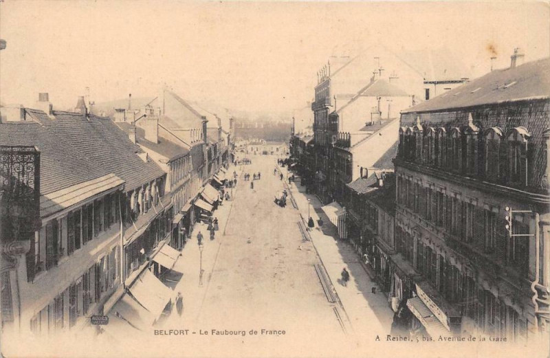 Carte postale ancienne Belfort Le Faubourg De France à Belfort