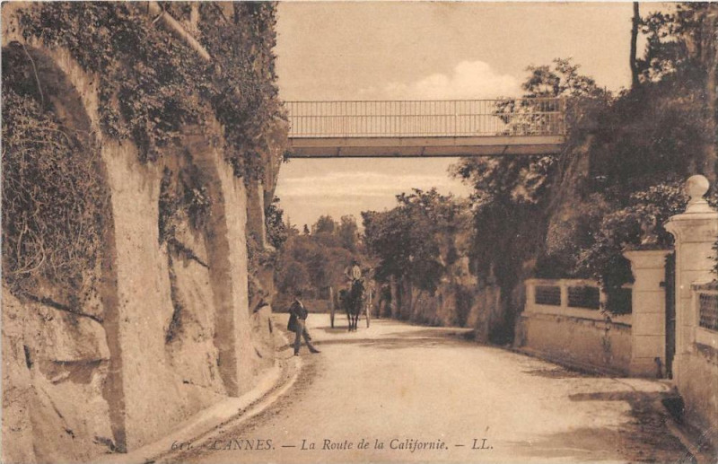 Carte postale ancienne Cannes La Route De La Californie à Cannes