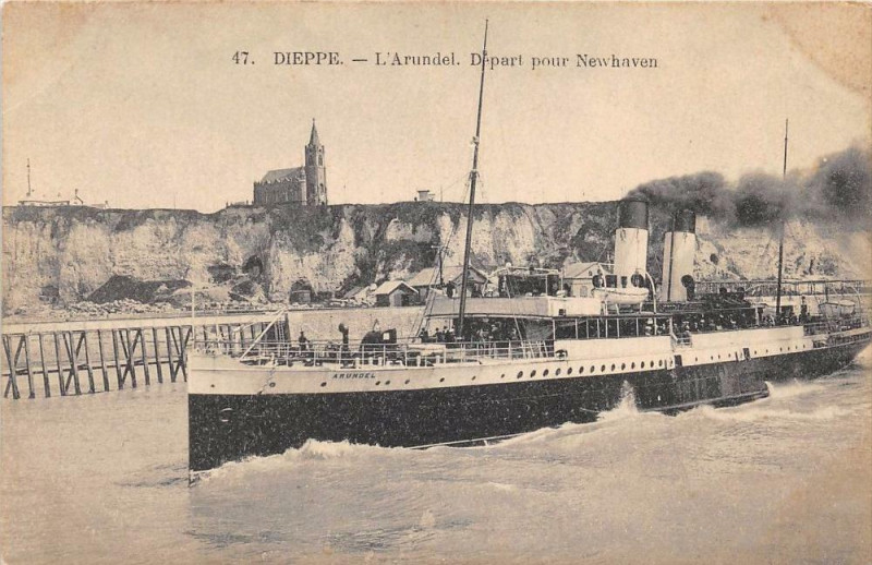 Carte postale ancienne Dieppe L'Arundeldepart Pour Newhaven à Dieppe