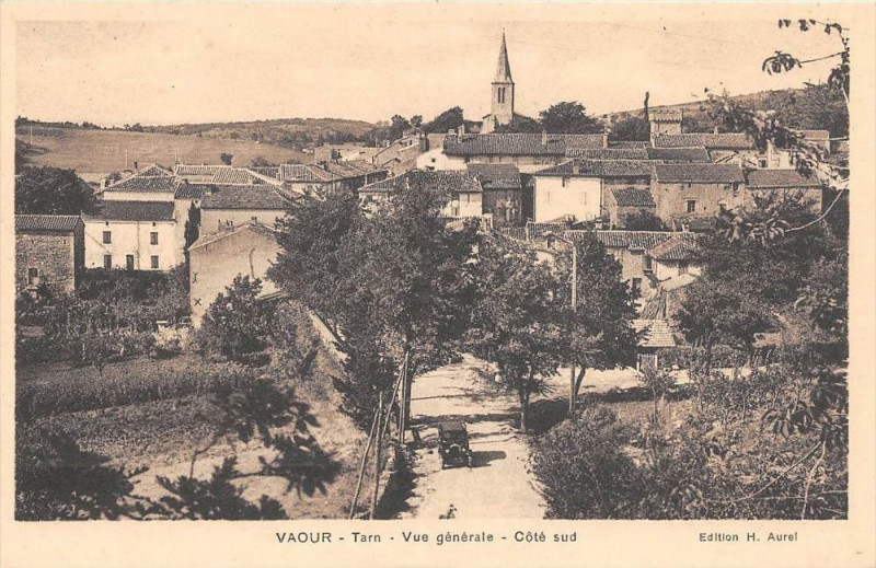Carte postale ancienne Vaour Vue Generalecote Sud à Vaour