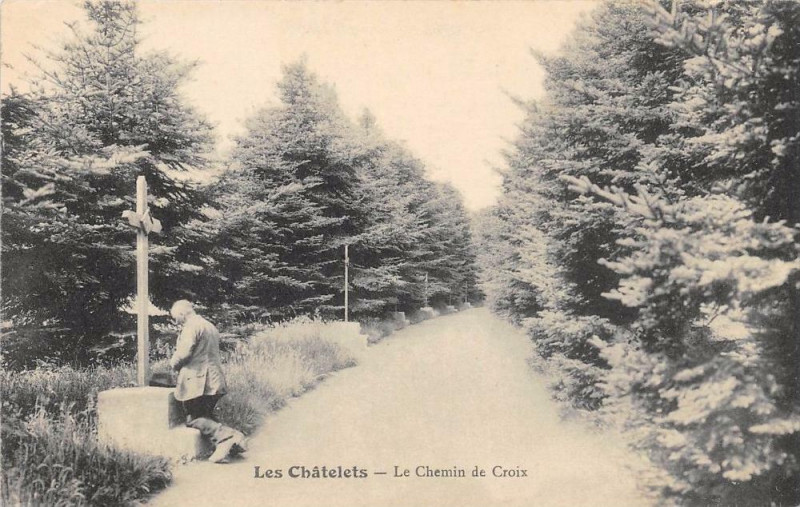 Carte postale ancienne Les Chatelets Le Chemin De Croix