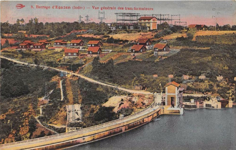 Carte postale ancienne Barrage D'Eguzon Vue Generale Des Transformateurs