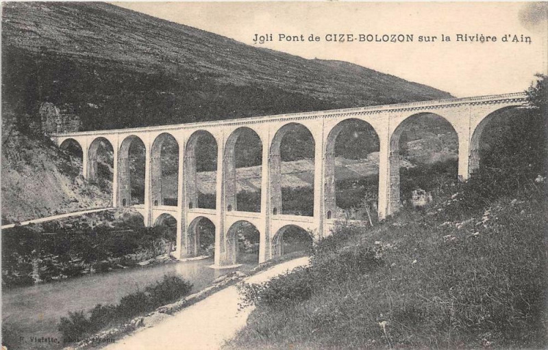 Carte postale ancienne Joli Pont De Cize Bolozon Sur La Riviere Ain à Cize