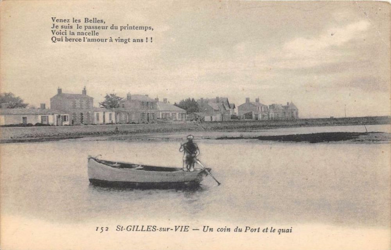 Carte postale ancienne Saint Gilles Sur Vie Un Coin Du Port Et Le Quai