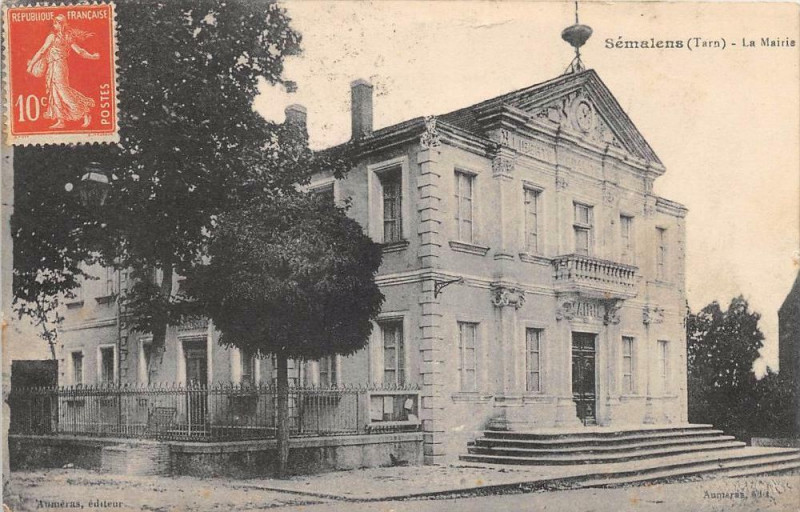 Carte postale ancienne Semanlens La Mairie