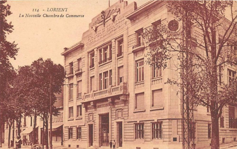 Carte postale ancienne Lorient La Nouvelle Chambre De Commerce à Lorient